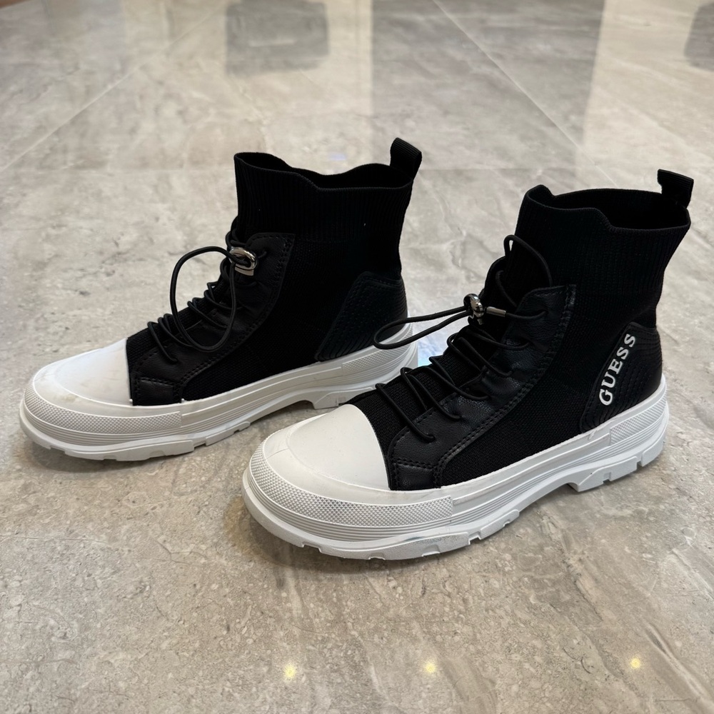 Guess Black and White High-Top Sneakers